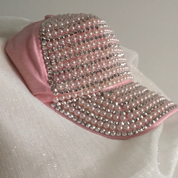 Pink Pearl and Rhinestone Cap - Picture 10 of 10